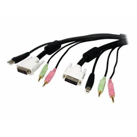 StarTech 10FT 4-in-1 USB, DVI, Audio, and Microphone KVM Switch Cable Model#: USBDVI4N1A10