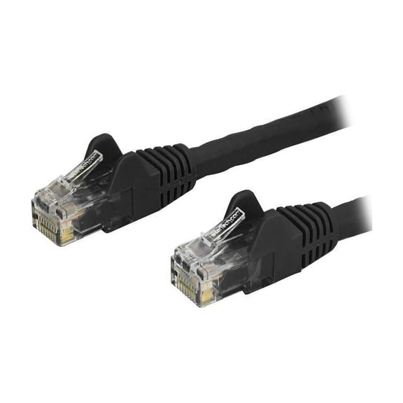 StarTech 12ft CAT6 Ethernet Cable - Black CAT 6 Gigabit Ethernet Wire -250Mhz 100W PoE RJ45 UTP Network Patch Cord Snagless with Strain Relief (N6PATCH12BK)