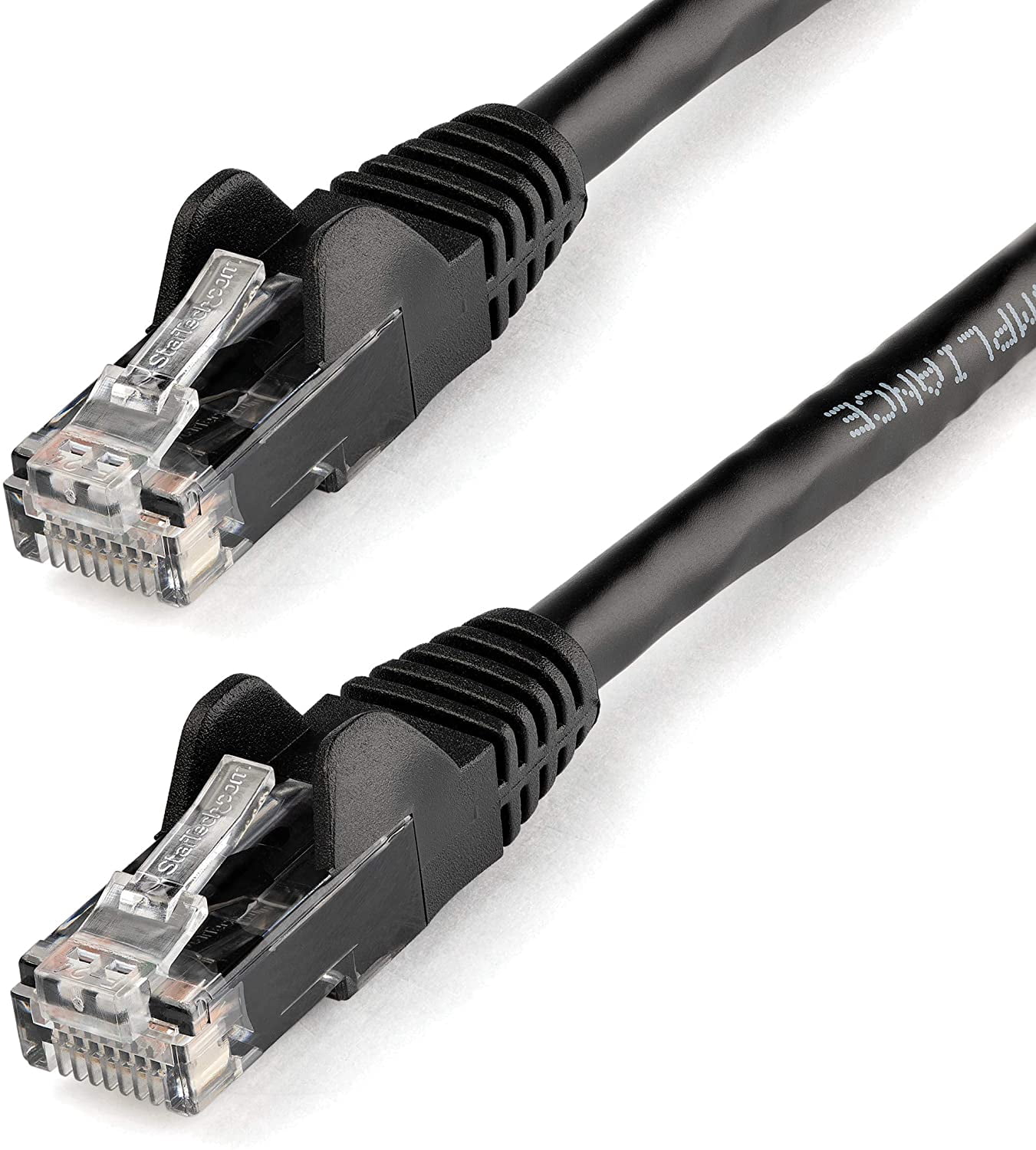StarTech 12ft CAT6 Ethernet Cable - Black CAT 6 Gigabit Wire -250Mhz 100W PoE RJ45 UTP Network Patch Cord Snagless with Strain Relief (N6PATCH12BK)