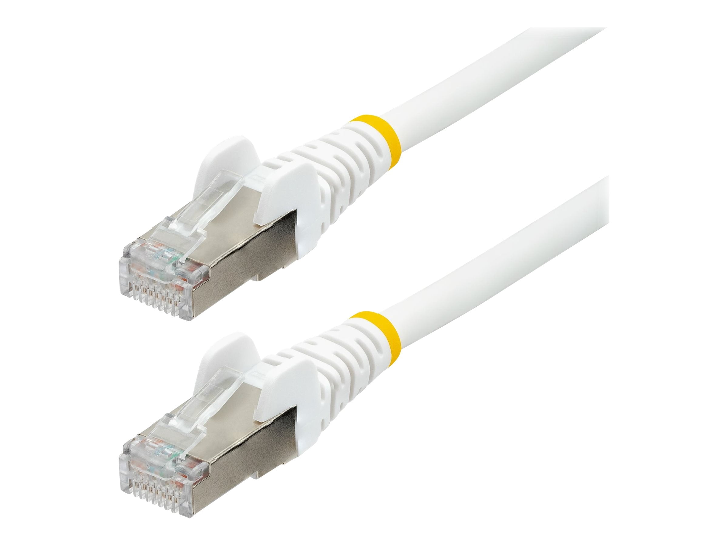 StarTech 12ft CAT6a Ethernet Cable - Low Smoke Zero Halogen (LSZH) - 10 Gigabit 500MHz 100W PoE RJ45 S/FTP White Network Patch Cord Snagless w/Strain Relief (NLWH-12F-CAT6A-PATCH)