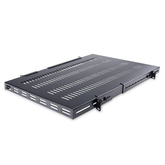 StarTech.com 1U 4-Post Adjustable Vented Server Rack Mount Shelf - 330lbs(150 kg) - 19.5 to 38in Adjustable Mounting Depth Universal Tray 19" AV/ Network Equipment Rack - 27.5in Deep