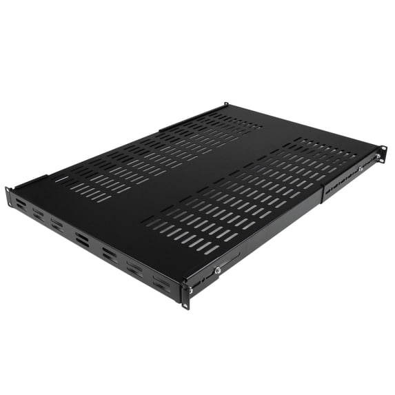 StarTech.com 1U 4-Post Adjustable Vented Server Rack Mount Shelf - 330lbs(150 kg) - 19.5 to 38in Adjustable Mounting Depth Universal Tray 19" AV/ Network Equipment Rack - 27.5in Deep