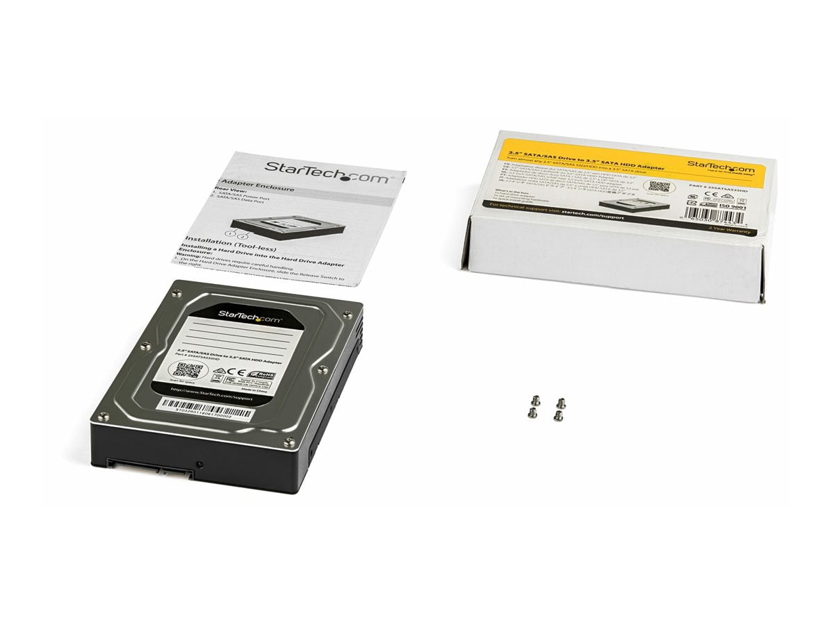 StarTech 25SATSAS35HD 2.5" to 3.5" Hard Drive Adapter - For SATA and SAS SSDs/HDDs - SSD Enclosure - HDD Enclosure - Internal Hard Drive Enclosure