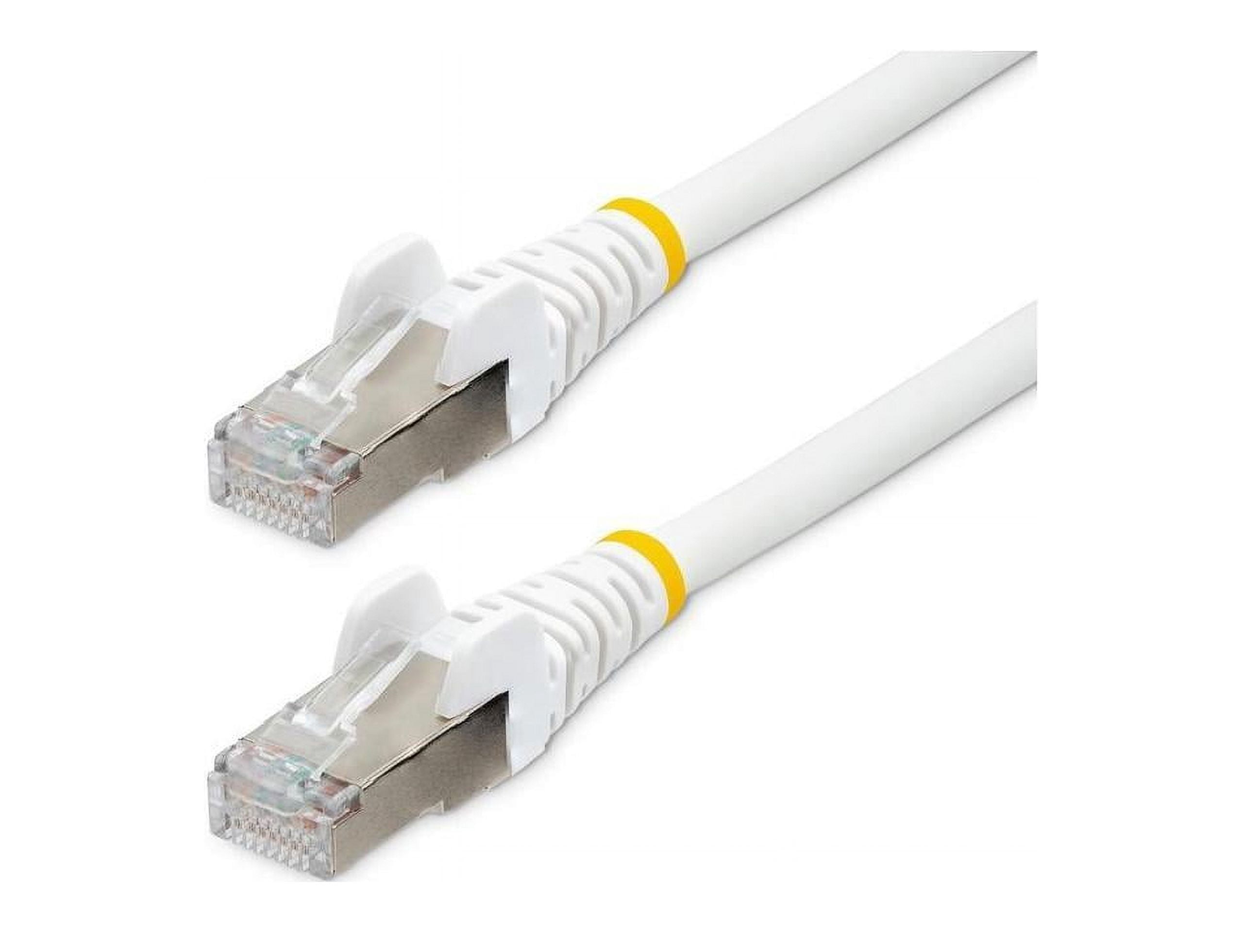 StarTech 25ftCAT6a Ethernet Cable - Low Smoke Zero Halogen (LSZH) - 10 Gigabit 500MHz 100W PoE RJ45 S/FTP White Network Patch Cord Snagless w/Strain Relief (NLWH-25F-CAT6A-PATCH)