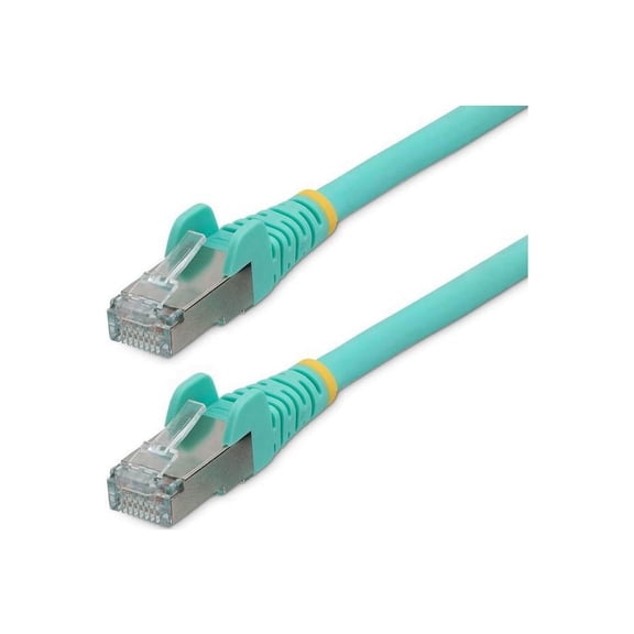 StarTech 35ft CAT6a Ethernet Cable - Low Smoke Zero Halogen (LSZH) - 10 Gigabit 500MHz 100W PoE RJ45 S/FTP Aqua Network Patch Cord Snagless w/Strain Relief (NLAQ-35F-CAT6A-PATCH)