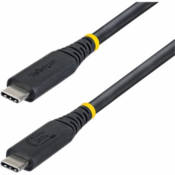 StarTech 3ft (91cm) USB4 Cable, 40Gbps, USB-IF Certified USB-C Cable, 240W, 8K 60Hz/4K 240Hz DP2.1, Thunderbolt 4 Compatible, Black