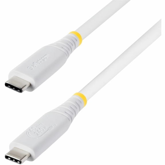 StarTech 3ft (91cm) USB4 Cable, 40Gbps, USB-IF Certified USB-C Cable, 240W, 8K 60Hz/4K 240Hz DP2.1, Thunderbolt 4 Compatible, White