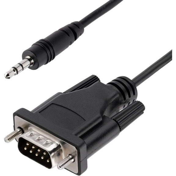 StarTech 3ft 1m DB9 to 3.5mm Serial Cable for Serial Device Configuration RS232 DB9 Male to 3.5mm for Calibrating via Audio Jack