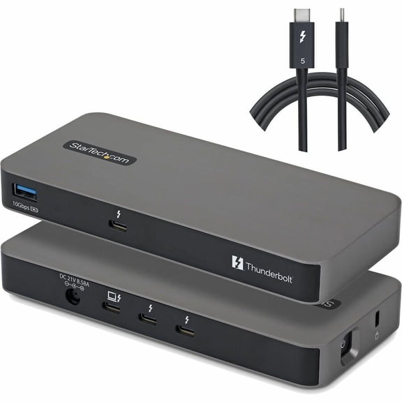 StarTech 4-Port Thunderbolt 5 Hub with Thunderbolt Share KVM, 80 / 120Gbps, 8K Multi-Display, 140W PD, USB-A 10Gbps, TB4 & USB4