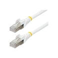 thumbnail image 1 of StarTech 4ft CAT6a Ethernet Cable - Low Smoke Zero Halogen (LSZH) - 10 Gigabit 500MHz 100W PoE RJ45 S/FTP White Network Patch Cord Snagless w/Strain Relief (NLWH-4F-CAT6A-PATCH), 1 of 2