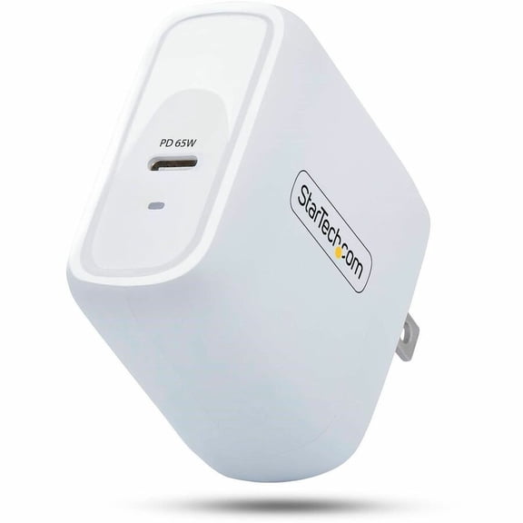 StarTech 65W USB-C Laptop Charger, GaN Charger with Power Adapter Brick for Dell, XPS, HP ProBook, MacBook Pro, Microsoft Surface Pro