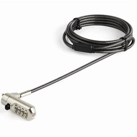 StarTech.com LTLOCKNANO 6ft (2m) Laptop Cable Lock - Nano Slot Compatible 4 Digit Combination Security Cable Lock - Serialized Anti-Theft Vinyl Coated Steel Cable Lock for Nano Slot Computer/Device (L