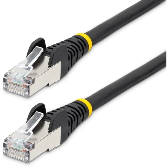 StarTech 6ft CAT6a Ethernet Cable - Low Smoke Zero Halogen (LSZH) - 10 Gigabit 500MHz 100W PoE RJ45 S/FTP Black Network Patch Cord Snagless w/Strain Relief (NLBK-6F-CAT6A-PATCH)