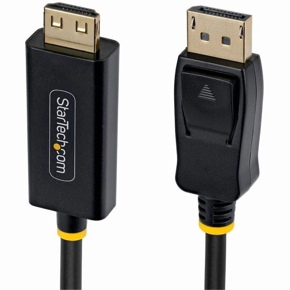 StarTech 6ft DisplayPort to HDMI Adapter Cable with Gripping Connector, 4K 60Hz, HDR, Uni-directional DP to HDMI Video Converter