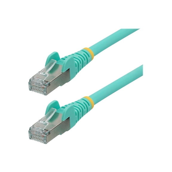 StarTech 7ft CAT6a Ethernet Cable - Low Smoke Zero Halogen (LSZH) - 10 Gigabit 500MHz 100W PoE RJ45 S/FTP Aqua Network Patch Cord Snagless w/Strain Relief (NLAQ-7F-CAT6A-PATCH)