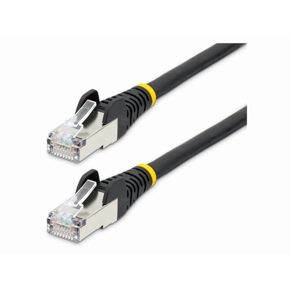 StarTech 8ft CAT6a Ethernet Cable - Low Smoke Zero Halogen (LSZH) - 10 Gigabit 500MHz 100W PoE RJ45 S/FTP Black Network Patch Cord Snagless w/Strain Relief (NLBK-8F-CAT6A-PATCH)