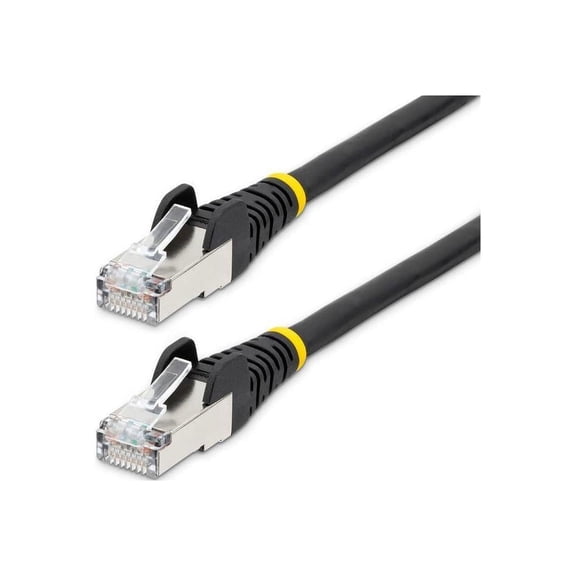 StarTech 9ft CAT6a Ethernet Cable - Low Smoke Zero Halogen (LSZH) - 10 Gigabit 500MHz 100W PoE RJ45 S/FTP Black Network Patch Cord Snagless w/Strain Relief (NLBK-9F-CAT6A-PATCH)
