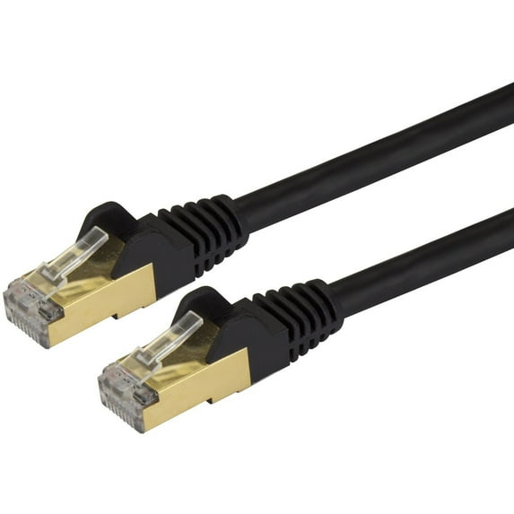 StarTech.com 10ft CAT6a Ethernet Cable, 10 Gigabit Category 6a Shielded Snagless 100W PoE Patch Cord, 10Gb Black UL Certified Wiring/TIA
