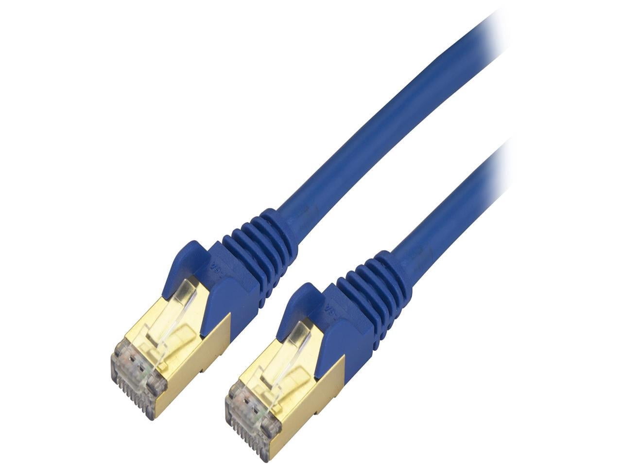 StarTech 15ft CAT6a Ethernet Cable - 10 Gigabit Shielded Snagless RJ45 100W PoE Patch Cord - 10GbE STP Network Cable with Strain Relief - Blue - UL, TIA (C6ASPAT15BL)