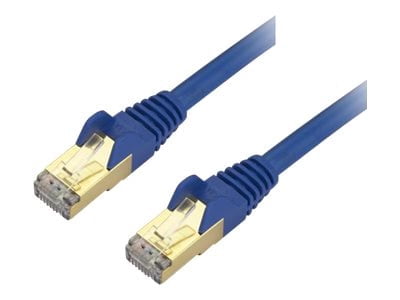 StarTech 2ft CAT6a Ethernet Cable - 10 Gigabit Shielded Snagless RJ45 100W PoE Patch Cord - 10GbE STP Network Cable with Strain Relief - Blue - UL, TIA (C6ASPAT2BL)