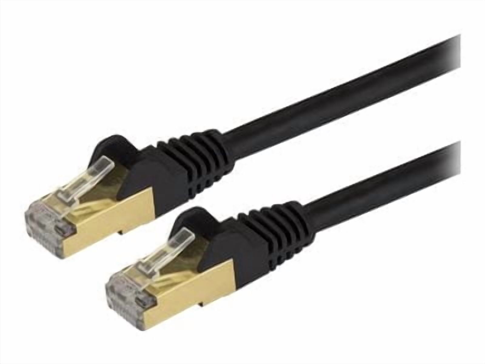 StarTech 4ft CAT6a Ethernet Cable - 10 Gigabit Shielded Snagless RJ45 100W PoE Patch Cord - 10GbE STP Network Cable with Strain Relief - Black - UL, TIA (C6ASPAT4BK)