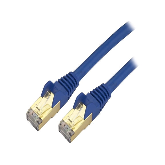 StarTech 5ft CAT6a Ethernet Cable - 10 Gigabit Shielded Snagless RJ45 100W PoE Patch Cord - 10GbE STP Network Cable with Strain Relief - Blue - UL, TIA (C6ASPAT5BL)