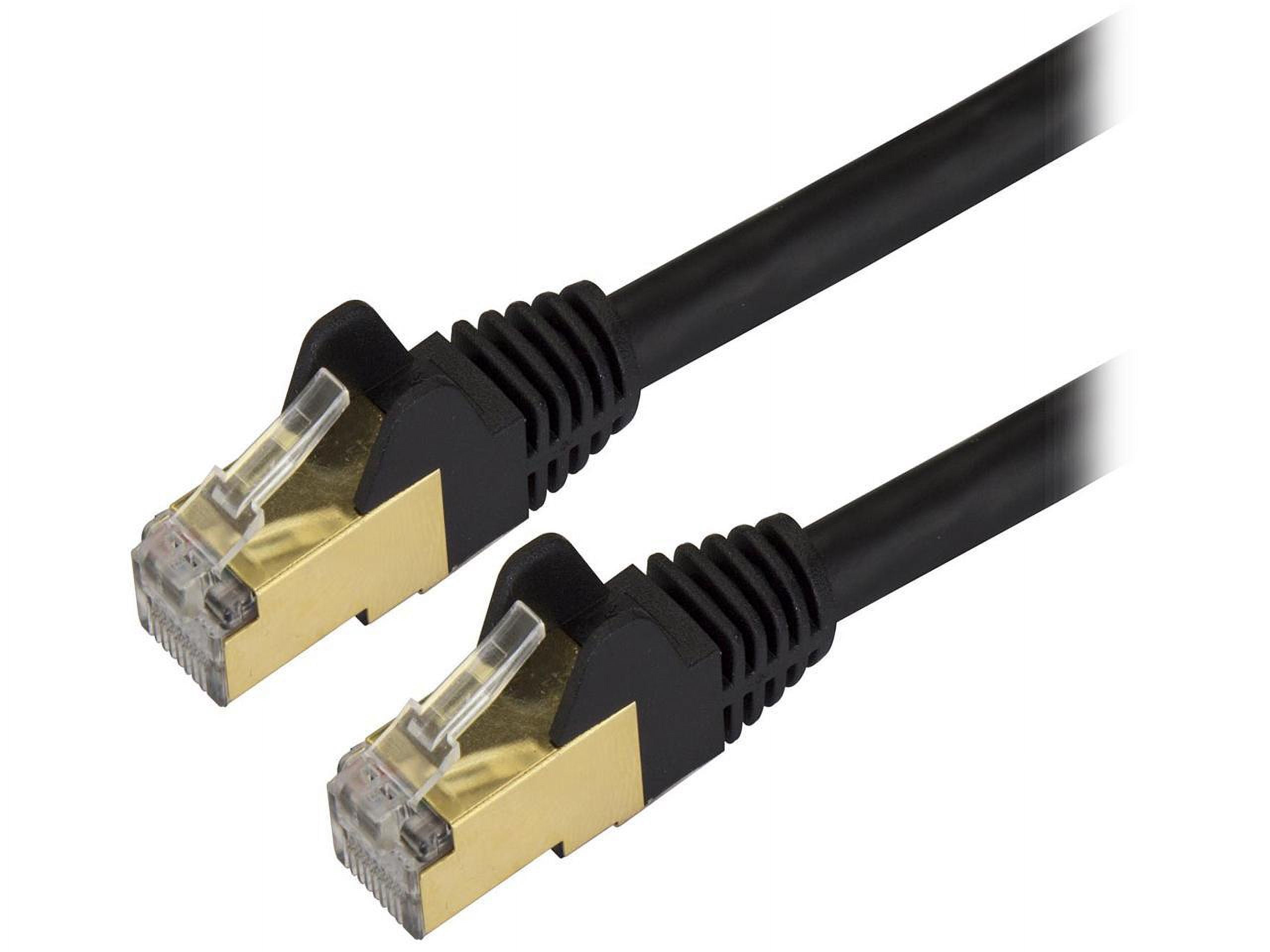 StarTech 6ft CAT6a Ethernet Cable - 10 Gigabit Shielded Snagless RJ45 100W PoE Patch Cord - 10GbE STP Network Cable with Strain Relief - Black - UL, TIA (C6ASPAT6BK)