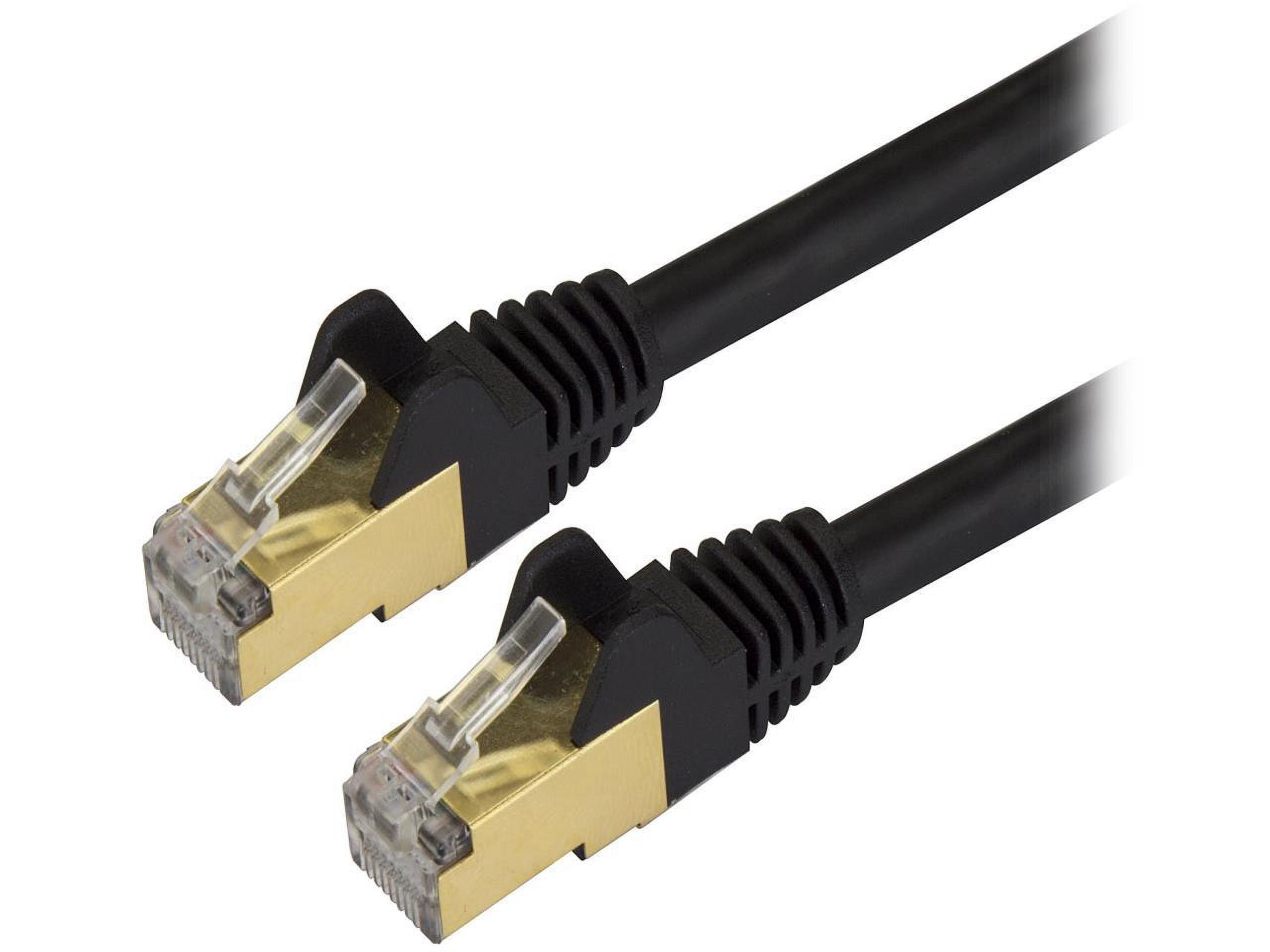 StarTech 8ft CAT6a Ethernet Cable - 10 Gigabit Shielded Snagless RJ45 100W PoE Patch Cord - 10GbE STP Network Cable with Strain Relief - Black - UL, TIA (C6ASPAT8BK)