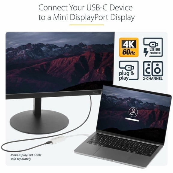 StarTech CDP2MDP USB-C to Mini DisplayPort Adapter - White