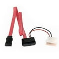 thumbnail image 1 of StarTech  Cable Slimline SATA Female to SATA with LP4 PowerCable Retail - Red - 20 in., 1 of 1