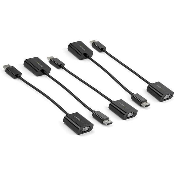 Startech.com 5-pack Displayport To Vga Adapter, Displayport 1.2 Hbr2 To Vga Active Adapter, Dp To Analog Vga Video Converter Dongle, Displayport Male To Vga Female Monitor Adapter - Active Dp 1.2 To