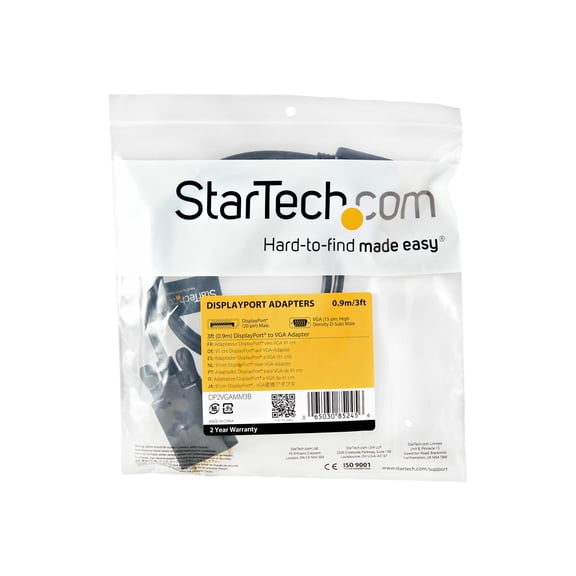 StarTech.com 3 ft DisplayPort to VGA Adapter Converter Cable - DP to VGA 1920x1200 - Black