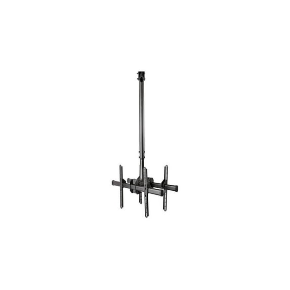 StarTech.com Dual TV Ceiling Mount, Back-to-Back Hanging Dual Screen VESA Pole Mount for 32"-75" TVs, Height Adjustable Telescopic Pole