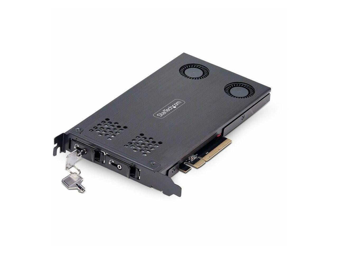 StarTech Dual-Bay M.2 NVMe SSD to PCIe x8 Removable Mobile Rack  2M2-REMOVABLE-PCIE