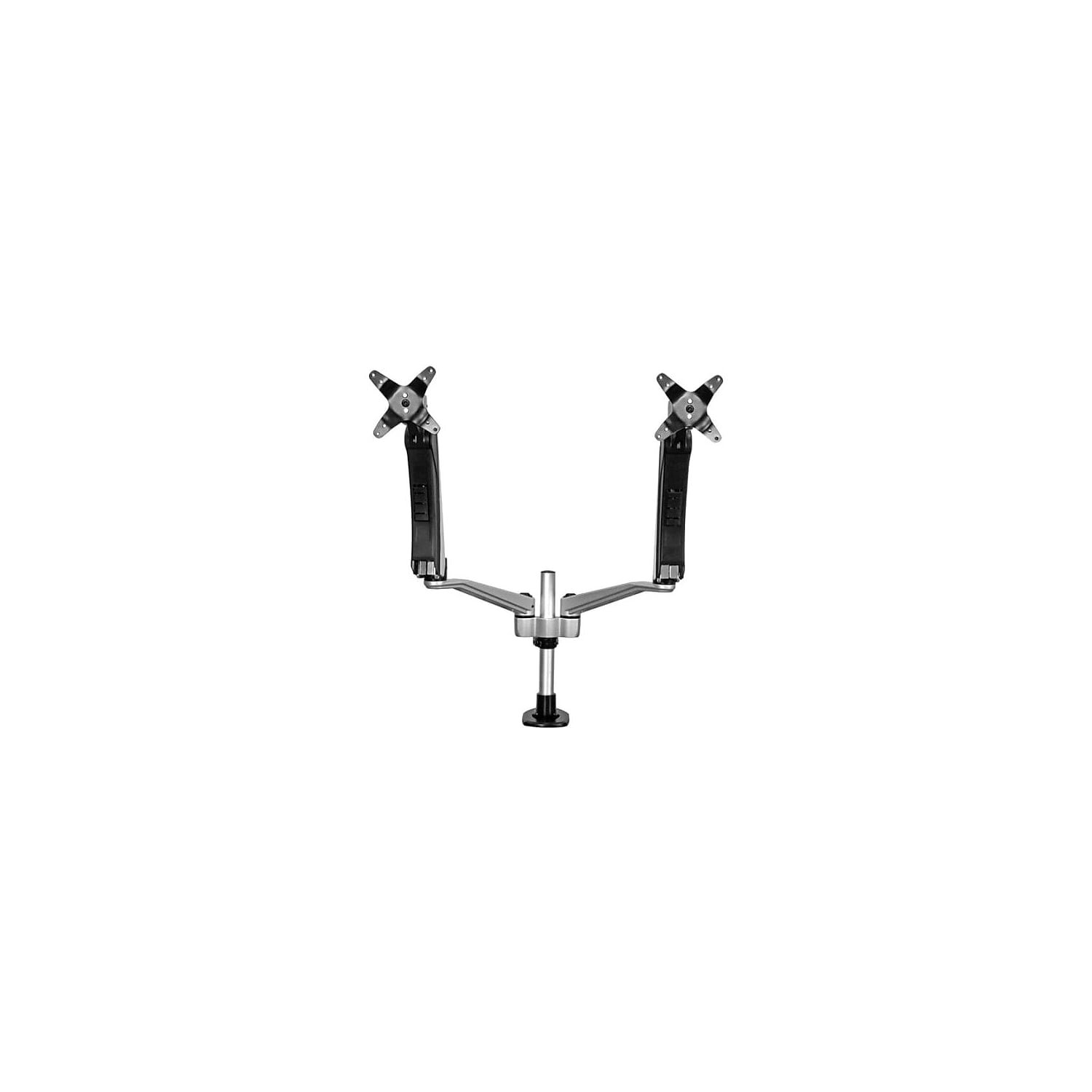 Silver and Black Dual Monitor Mount with Full-Motion Arms