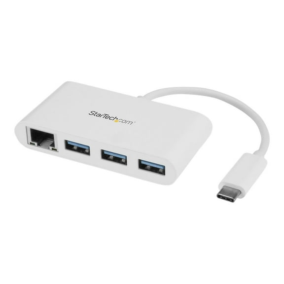 StarTech 3-Port USB 3.0 Hub plus Gigabit Ethernet - White