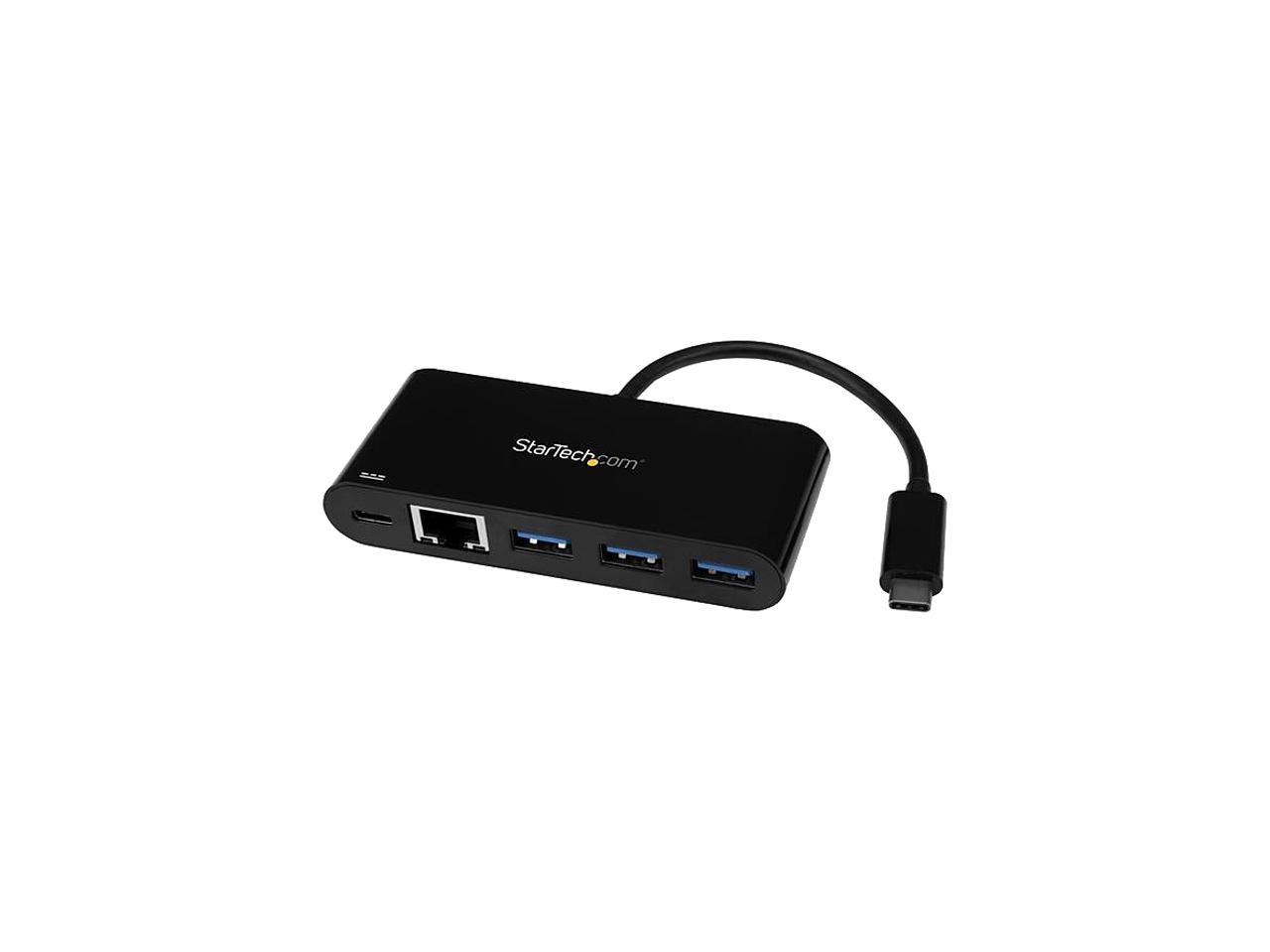 StarTech HB30C3AGEPD 3 Port USB C Hub w/ GbE & PD 2.0 - USB-C to 2 x USB-A - USB 3.0 Hub - USB Port Expander - USB Port Hub w/ GbE & Power Delivery - image 1 of 5