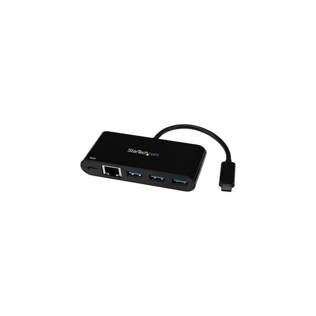 StarTech HB30C3AGEPD 3 Port USB C Hub w/ GbE & PD 2.0 - USB-C to 2 x USB-A - USB 3.0 Hub - USB Port Expander - USB Port Hub w/ GbE & Power Delivery