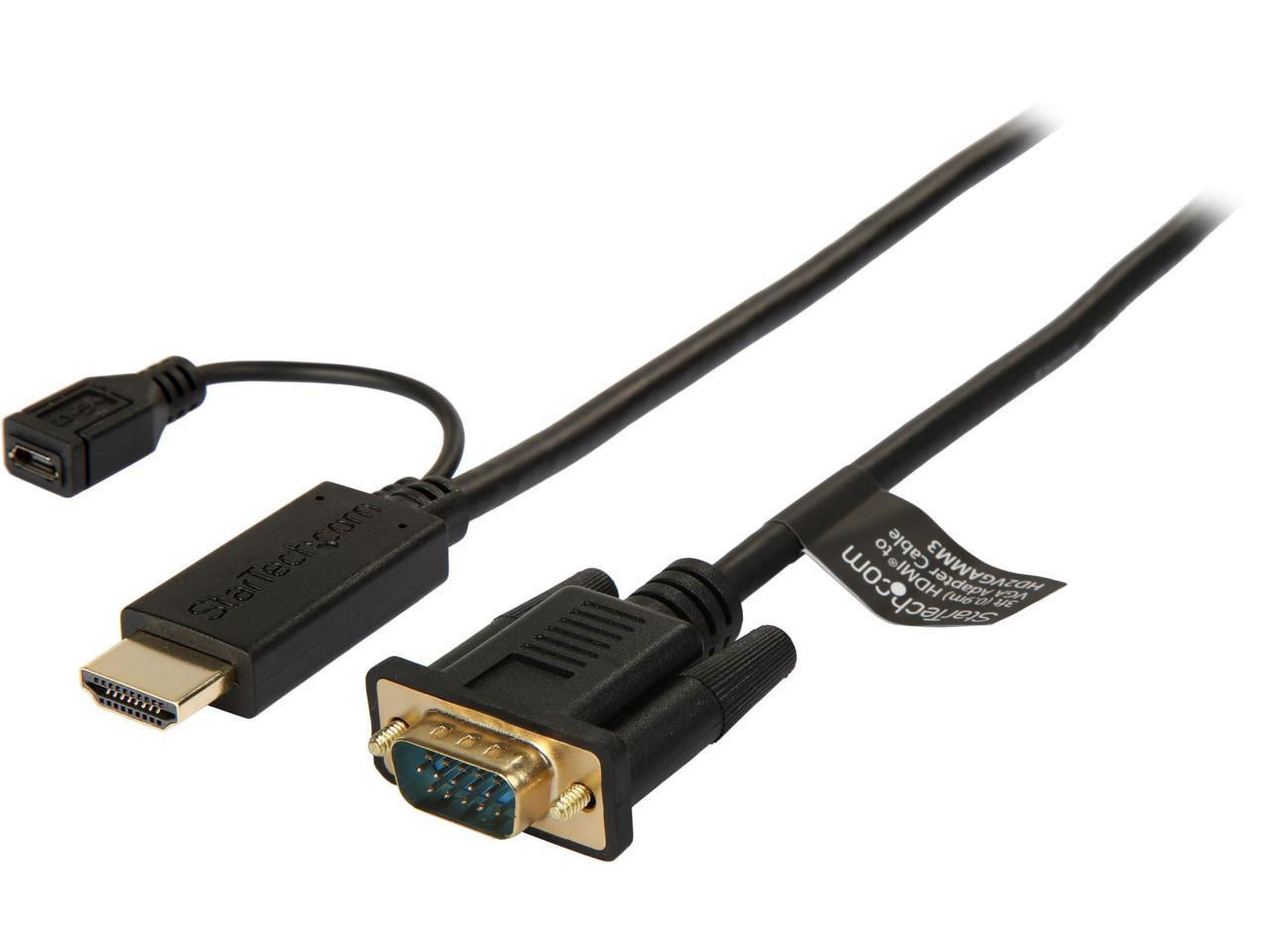 StarTech HD2VGAMM3 HDMI to VGA Cable - 3 ft. / 1m - 1080p - 1920 x 1200  - Active HDMI Cable - Monitor Cable - Computer Cable - image 1 of 3