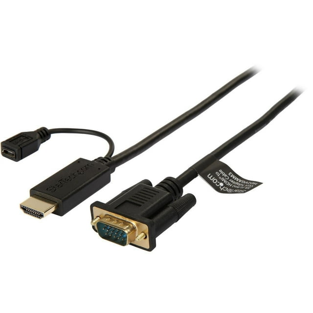 StarTech HD2VGAMM3 HDMI to VGA Cable - 3 ft. / 1m - 1080p - 1920 x 1200  - Active HDMI Cable - Monitor Cable - Computer Cable