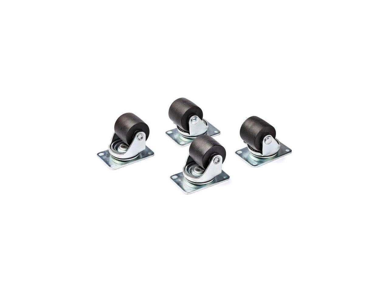 Heavy Duty Black and Stainless Steel 2-Inch Castor Wheels Set