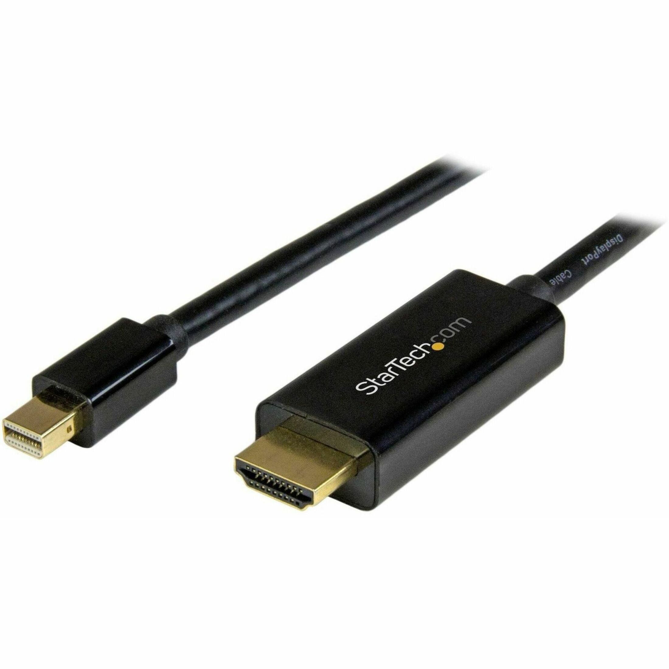 StarTech MDP2HDMM5MB 16.4ft. BlackMini DisplayPort to HDMI Adapter Cable 4K 30Hz M-M