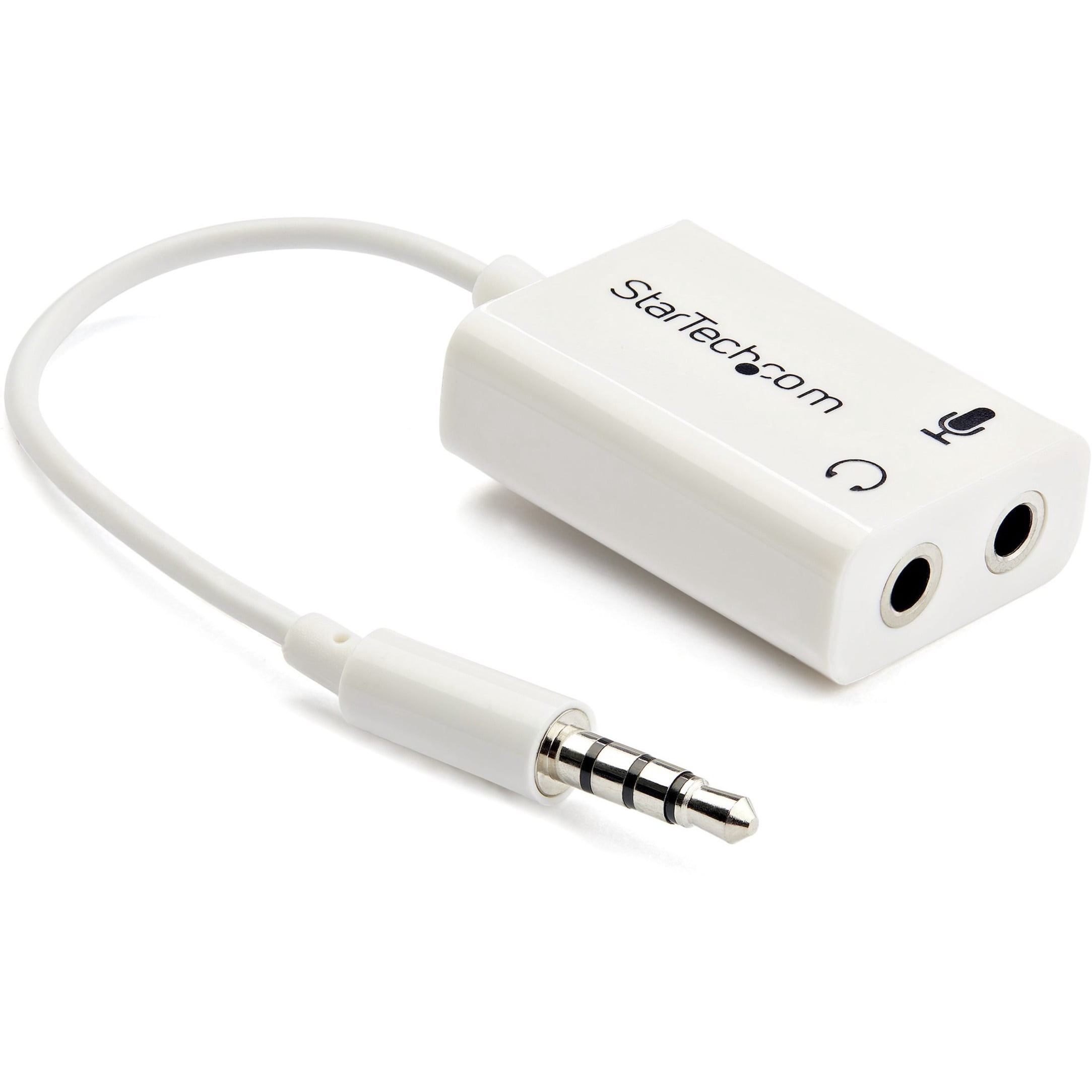 StarTech 3.5mm 4 Position to 2x 3 Position Headset Splitter/Adapter, White