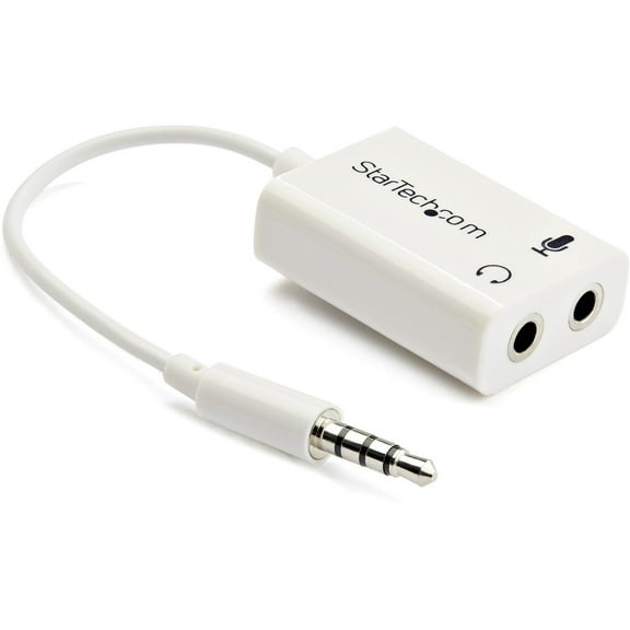 StarTech.com 3.5mm 4 Position to 2x 3 Position 3.5mm Headset Splitter Adapter M/F, White