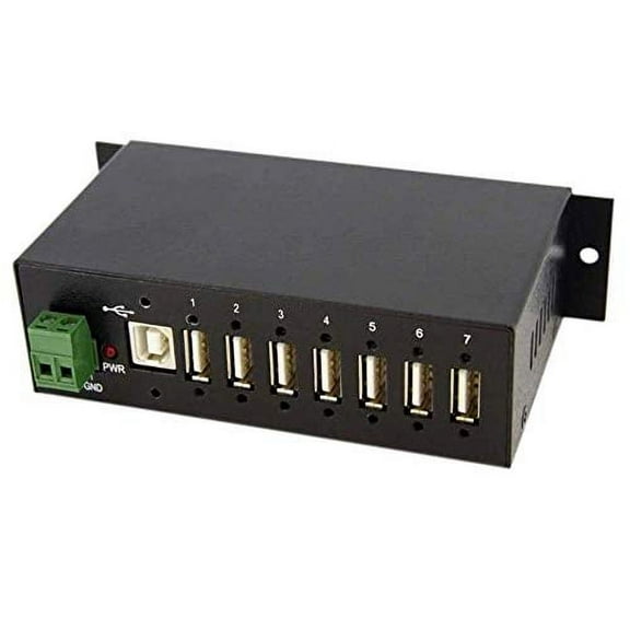 StarTech.com 7-Port Industrial USB 2.0 Hub with ESD & 350W Surge Protection - Mountable - Multiport Hub (ST7200USBM)