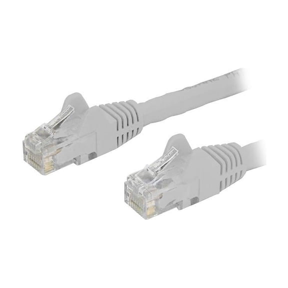 StarTech 12ft CAT6 Ethernet Cable - White CAT 6 Gigabit Ethernet Wire -250Mhz 100W PoE RJ45 UTP Network Patch Cord Snagless with Strain Relief (N6PATCH12WH)