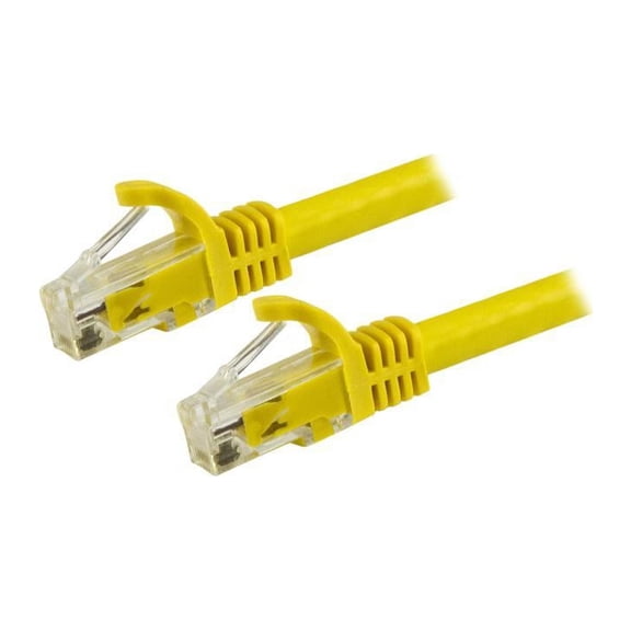 StarTech 12ft CAT6 Ethernet Cable - Yellow CAT 6 Gigabit Ethernet Wire -250Mhz 100W PoE RJ45 UTP Network Patch Cord Snagless with Strain Relief (N6PATCH12YL)