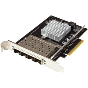 Startech Quad Port 10G SFP+ Network Card - Intel XL710 Open SFP+ Converged Adapter - PCIe 10 Gigabit Fiber Optic Server NIC - 10GbE - Quad port SFP+ network card for MSA compliant SFP+ /DAC - 10 Gi...