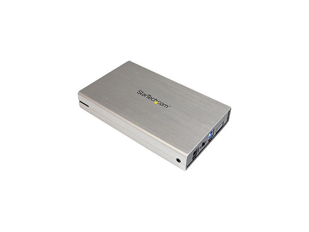 StarTech S3510SMU33 3.5in Silver Aluminum USB 3.0 External SATA III SSD / HDD Enclosure with UASP - Portable USB 3 3.5" SATA Hard Drive Enclosure - image 1 of 3