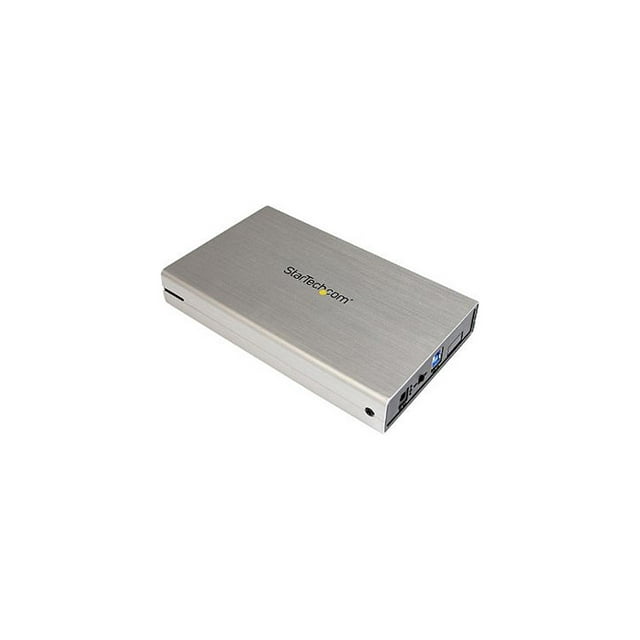 StarTech S3510SMU33 3.5in Silver Aluminum USB 3.0 External SATA III SSD / HDD Enclosure with UASP - Portable USB 3 3.5" SATA Hard Drive Enclosure